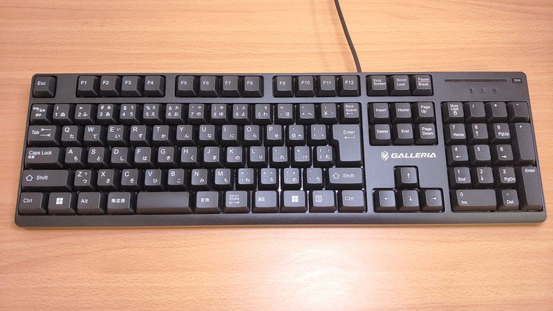 GALLERIA RM5C-R46T付属のキーボード