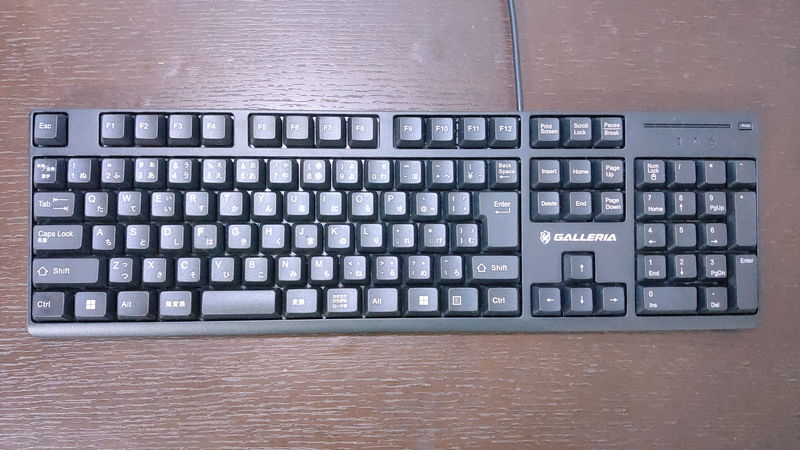 GALLERIA RM7C-R46T付属のキーボード