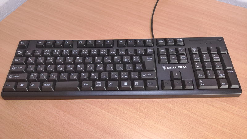 GALLERIA XA7C-R36T付属のキーボード