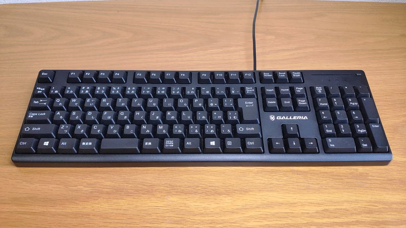 GALLERIA ZA7C-R37T付属のキーボード