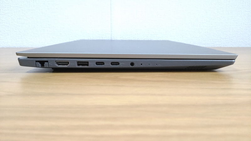 レノボ ThinkBook 15のインターフェースの左側